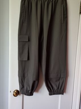 Tibi Dark Stone Joggers Tropical Wool Size Large.